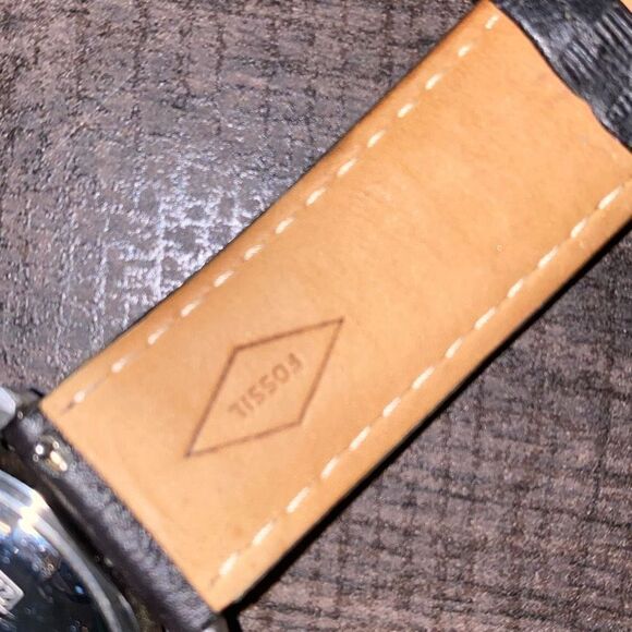 FOSSIL large face men’s black leather watch - Picture 6 of 10